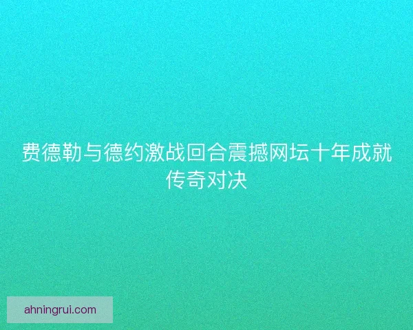 费德勒与德约激战回合震撼网坛十年成就传奇对决